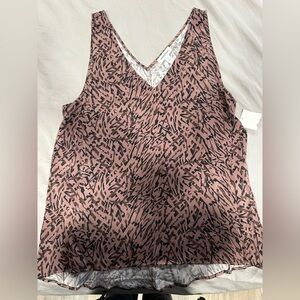 Nordstrom Brown and Black Patterned Top Size M